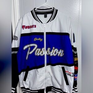 Women’s Blue and White biker Jacket